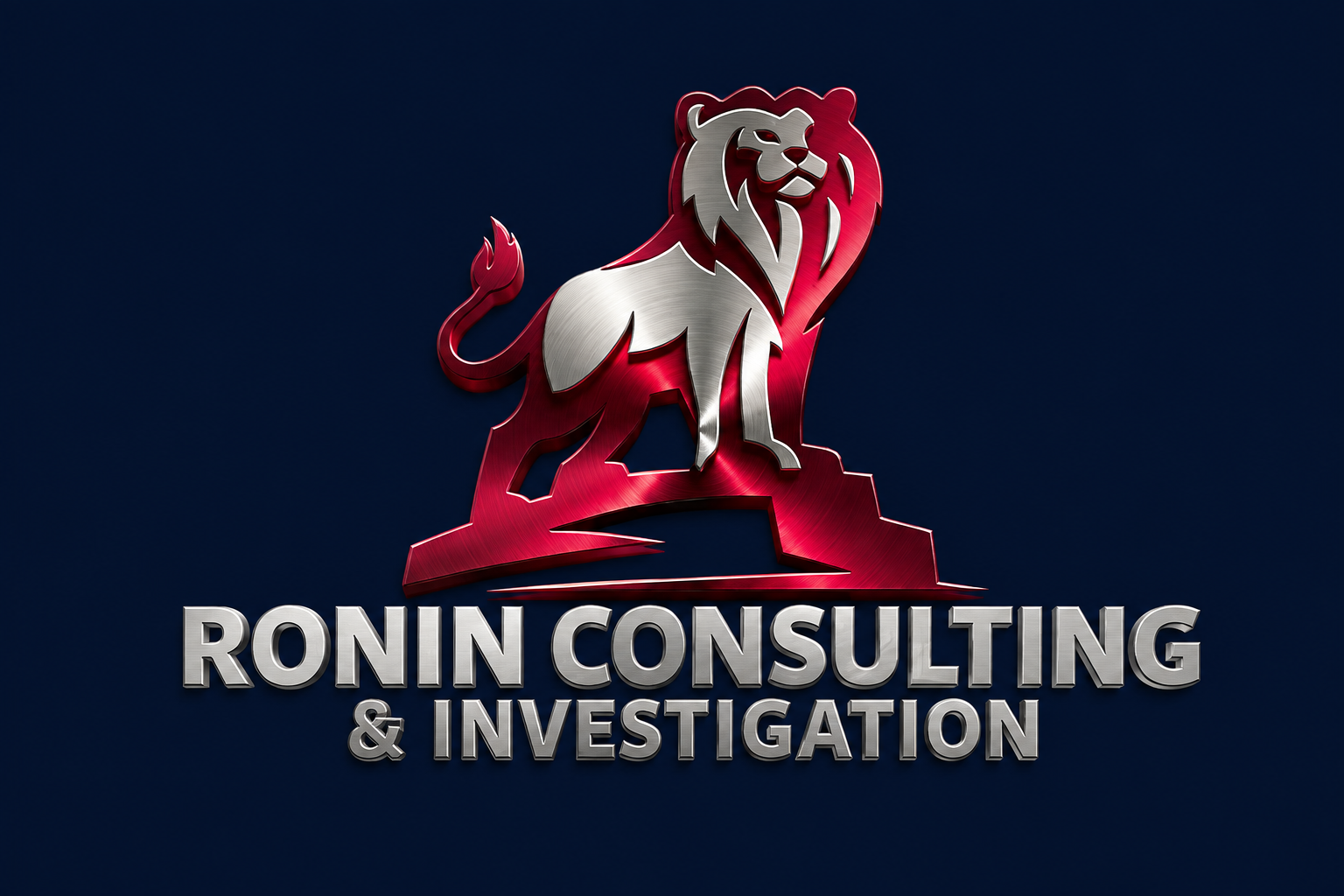 Ronin Consulting & Investigation — red and silver lion